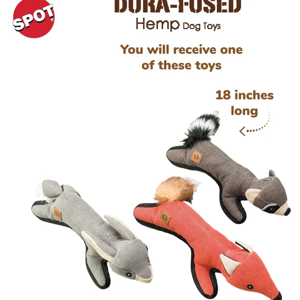 Ethical Pet Spot Dura Fuse Hemp Pals Dog Toy, Character Varies, 18"