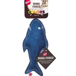 Ethical Pet Spot Dura-fuse Leather Fish Dog Toy, Character Varies, 7", 1-count