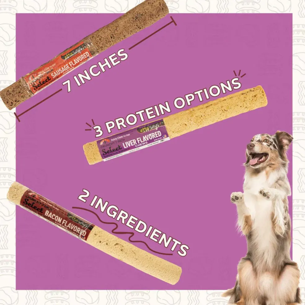 Etta Says! Crunchy Liver Dog Chew Treats, 7"