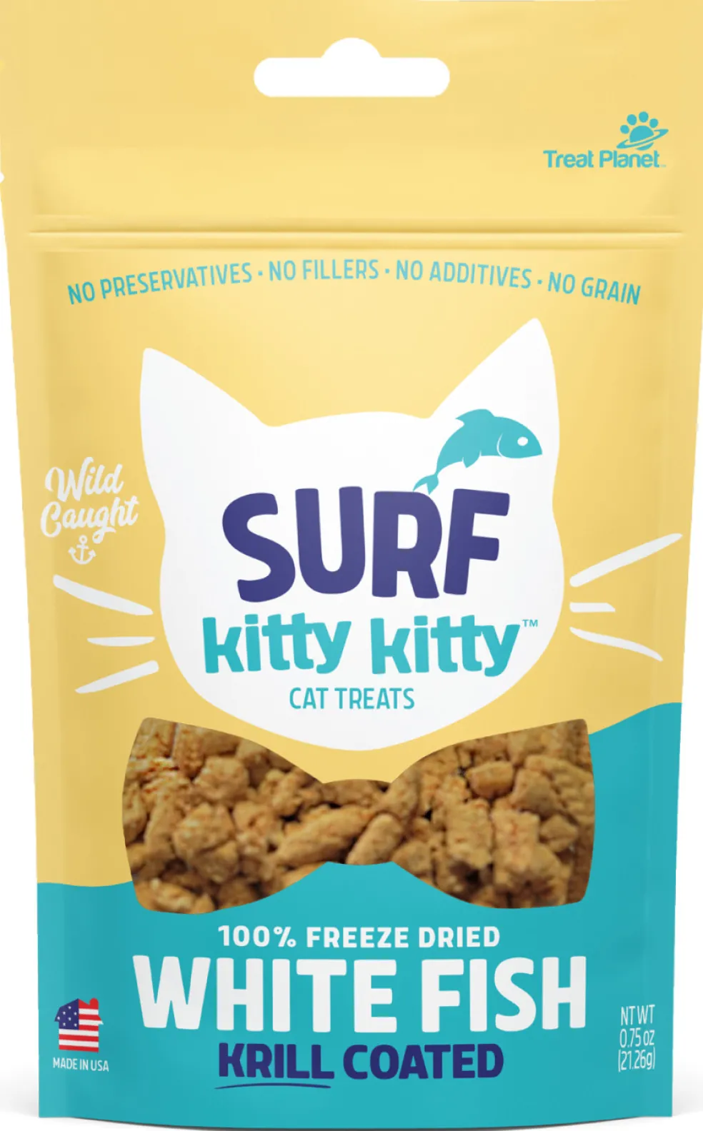 Etta Says! Kitty Kitty 100% Freeze Dried Krill Coated Whitefish Cat Treats (0.6 oz)