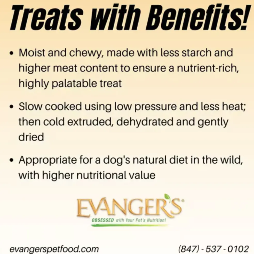 Evanger's Grain-Free Oven Baked Buffalo Recipe Jerky Treats for Dogs (4.5 oz)