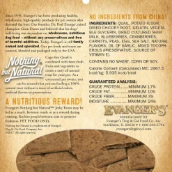 Evanger's Grain-Free Oven Baked Qauil Recipe Jerky Treats for Dogs (4.5 oz)