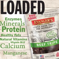 Evanger's Nothing but Natural Gently Air Dried Beef Tripe Dog & Cat Treats (3.5 oz)