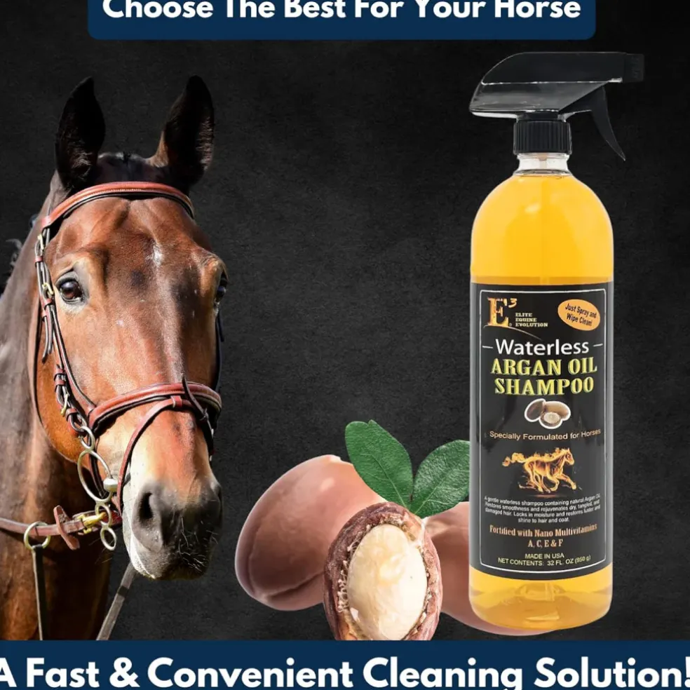 E3 Waterless Argan Oil Shampoo for Horses (32 oz)