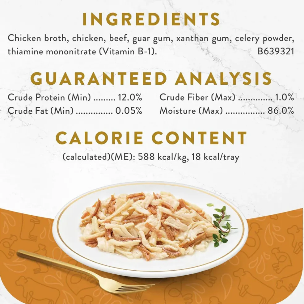 Fancy Feast Appetizers Grain-Free White Meat Chicken & Shredded Beef Appetizer in Savory Broth Wet Cat Food, 1.1-oz tray, case of 10