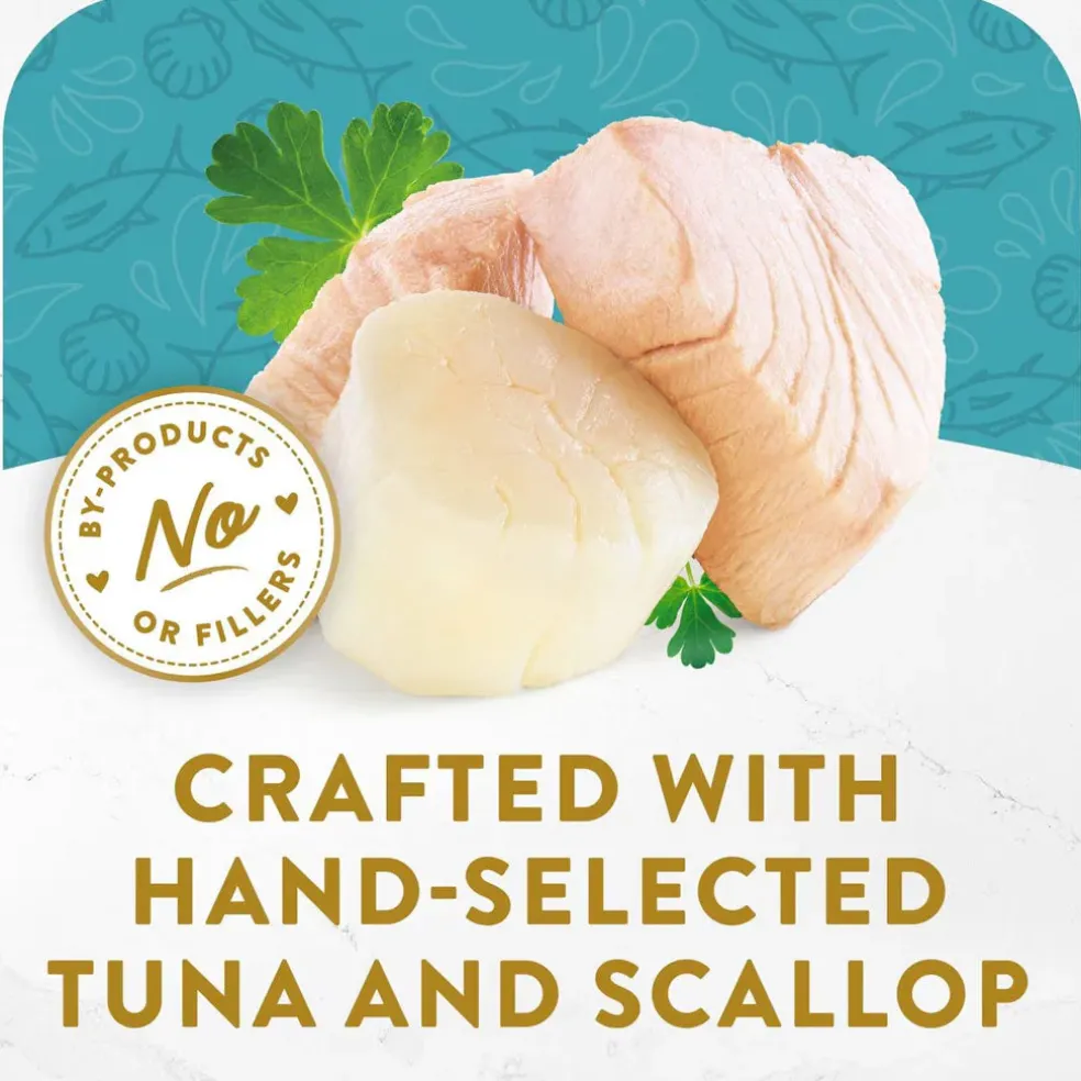 Fancy Feast Appetizers Light Meat Tuna with a Scallop Topper Lickable Cat Treats, 1.1-oz tray, case of 10