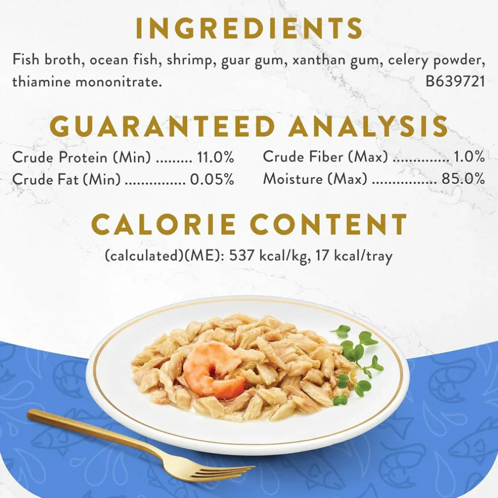 Fancy Feast Appetizers Oceanfish with a Shrimp Topper Lickable Cat Treats, 1.1-oz tray, case of 10