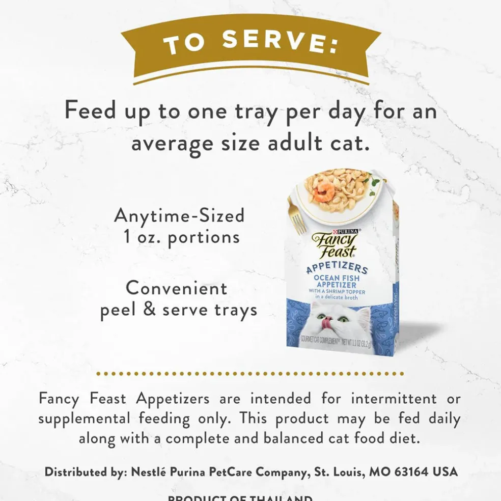 Fancy Feast Appetizers Oceanfish with a Shrimp Topper Lickable Cat Treats, 1.1-oz tray, case of 10