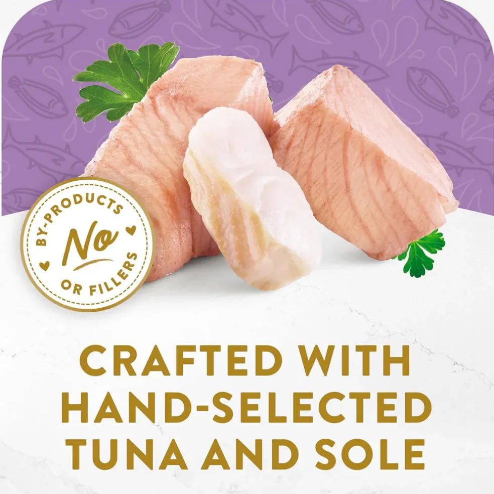 Fancy Feast Appetizers, Skipjack Tuna with a Sole Topper, Lickable Cat Treats, 1.1-oz tray, case of 10