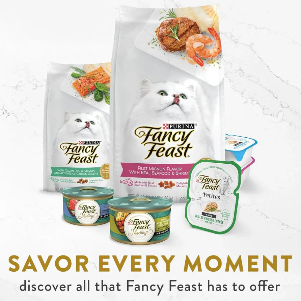 Fancy Feast Classic Broths with Wild Salmon & Vegetables Supplemental Wet Cat Food Pouches, 1.4-oz pouch, case of 16