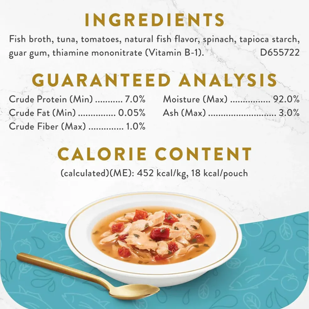 Fancy Feast Classic Broths with Tuna & Vegetables Supplemental Wet Cat Food Pouches, 1.4-oz pouch, case of 16