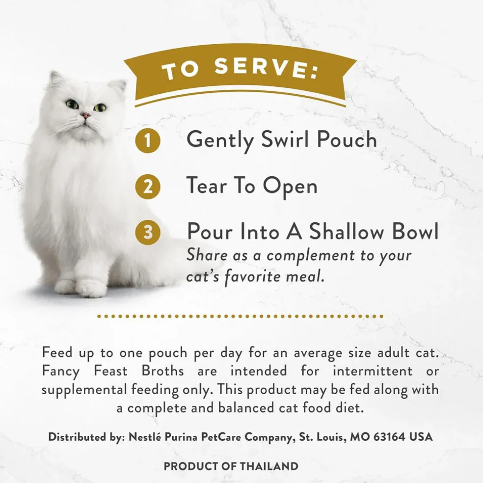 Fancy Feast Classic Broths with Tuna & Vegetables Supplemental Wet Cat Food Pouches, 1.4-oz pouch, case of 16
