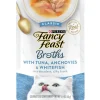 Fancy Feast Classic Broths with Tuna, Anchovies & Whitefish Supplemental Wet Cat Food Pouches, 1.4-oz pouch, case of 16