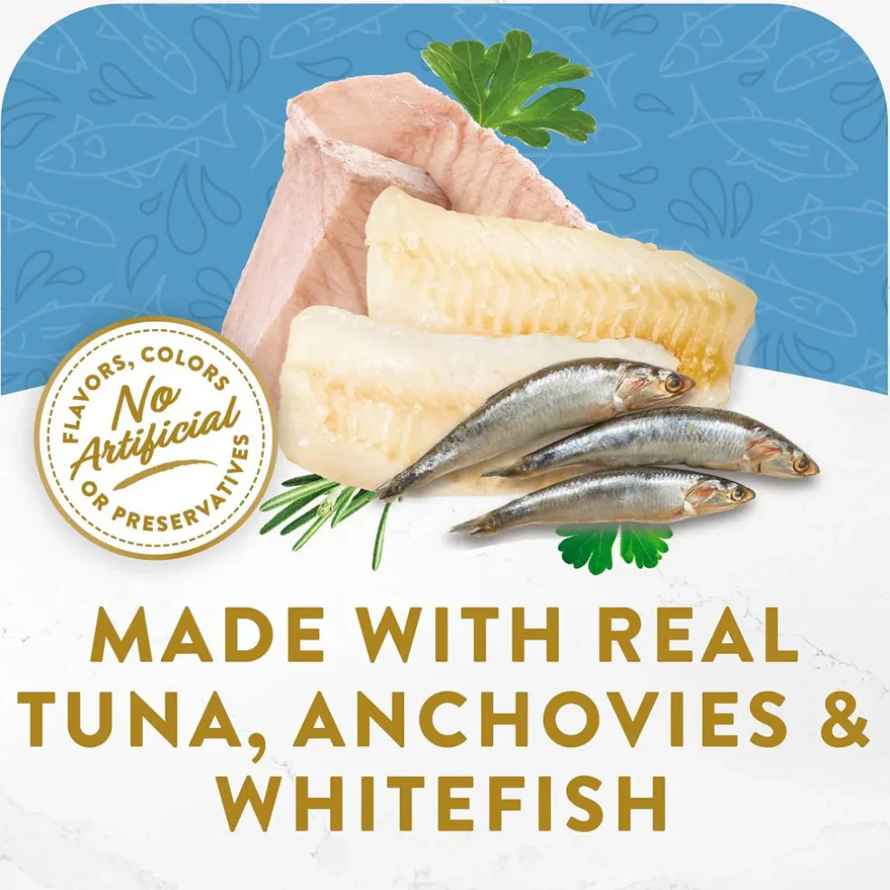 Fancy Feast Classic Broths with Tuna, Anchovies & Whitefish Supplemental Wet Cat Food Pouches, 1.4-oz pouch, case of 16