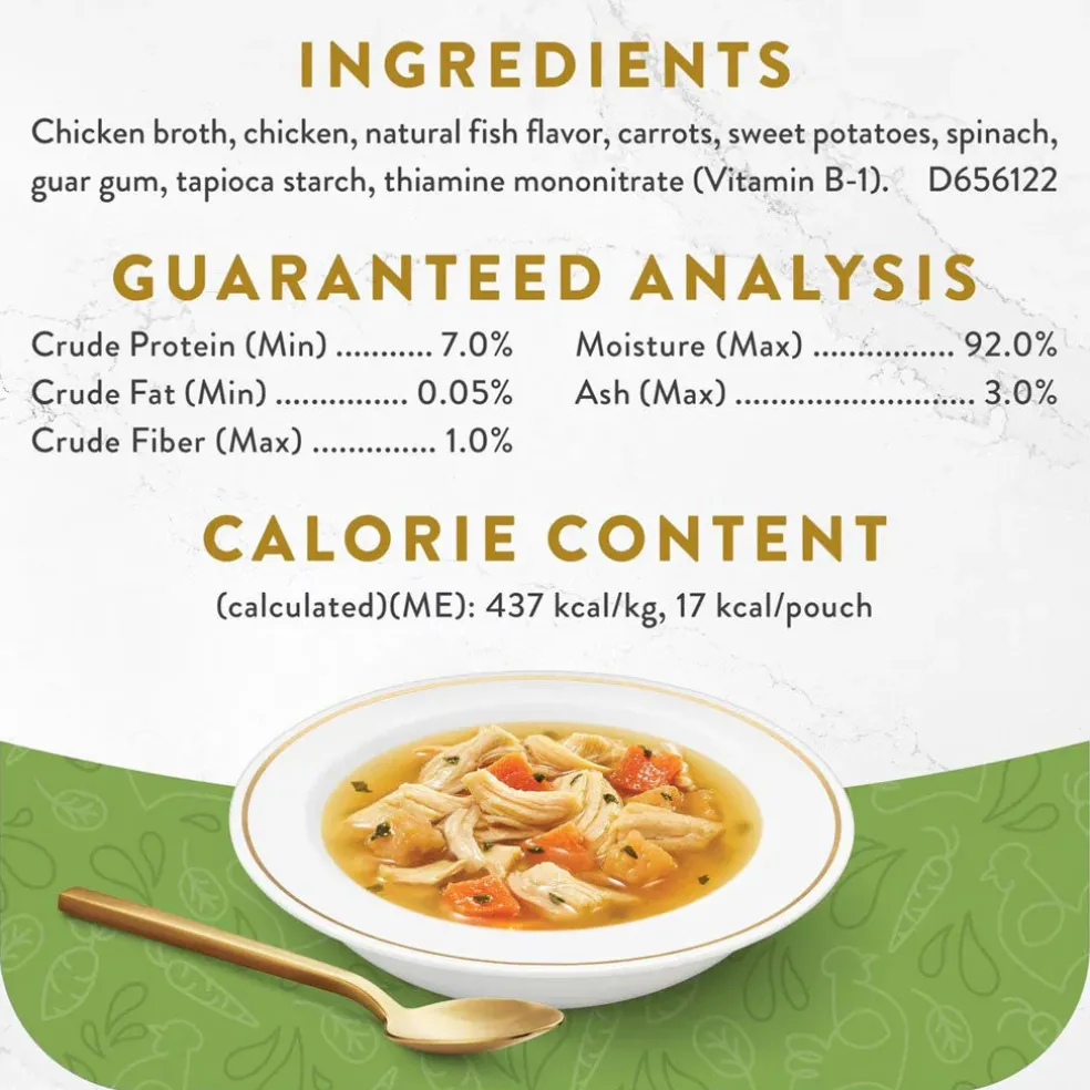 Fancy Feast Classic Broths with Chicken & Vegetables Supplemental Wet Cat Food Pouches, 1.4-oz, case of 16