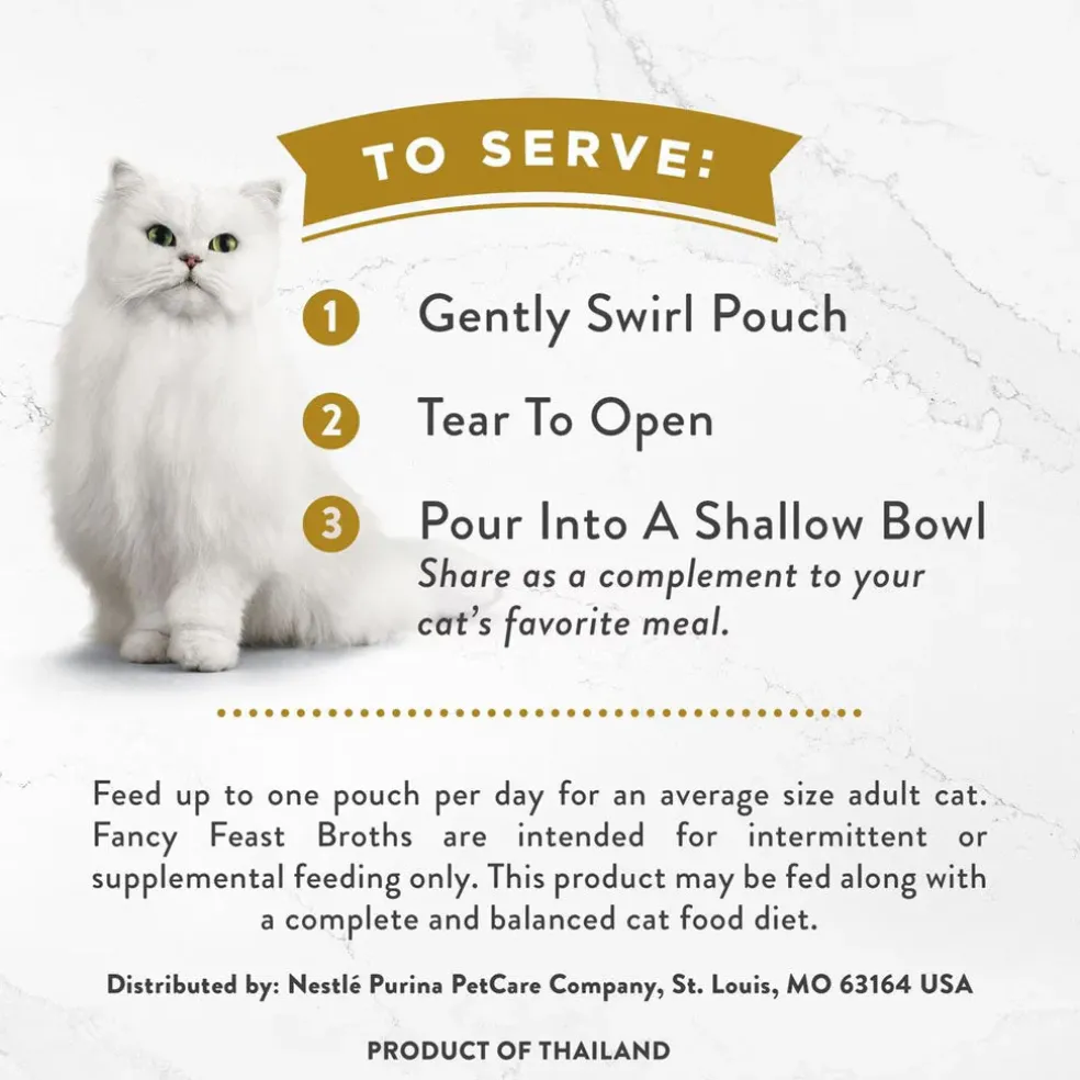 Fancy Feast Classic Broths with Chicken & Vegetables Supplemental Wet Cat Food Pouches, 1.4-oz, case of 16