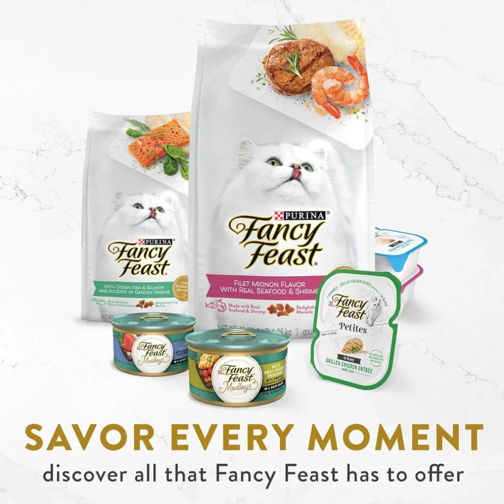 Fancy Feast Creamy Broths with Tuna, Chicken & Whitefish Supplemental Wet Cat Food Pouches, 1.4-oz, case of 16