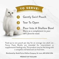 Fancy Feast Creamy Broths with Wild Salmon & Whitefish Supplemental Wet Cat Food Pouches, 1.4-oz pouch, case of 16