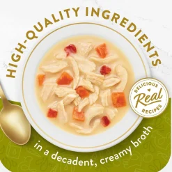 Fancy Feast Creamy Broths with Chicken & Vegetables Supplemental Wet Cat Food Pouches, 1.4-oz, case of 16