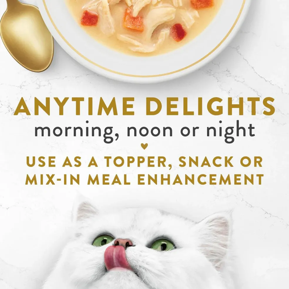 Fancy Feast Creamy Broths with Chicken & Vegetables Supplemental Wet Cat Food Pouches, 1.4-oz, case of 16
