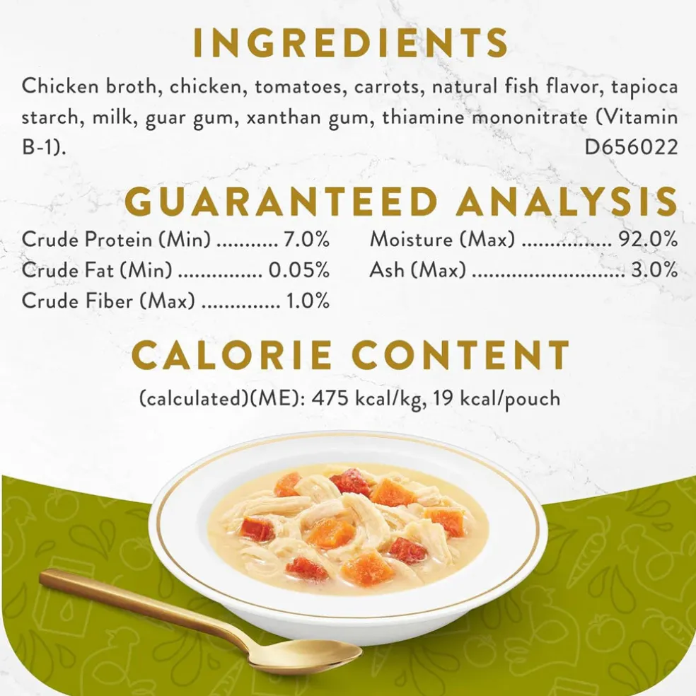 Fancy Feast Creamy Broths with Chicken & Vegetables Supplemental Wet Cat Food Pouches, 1.4-oz, case of 16