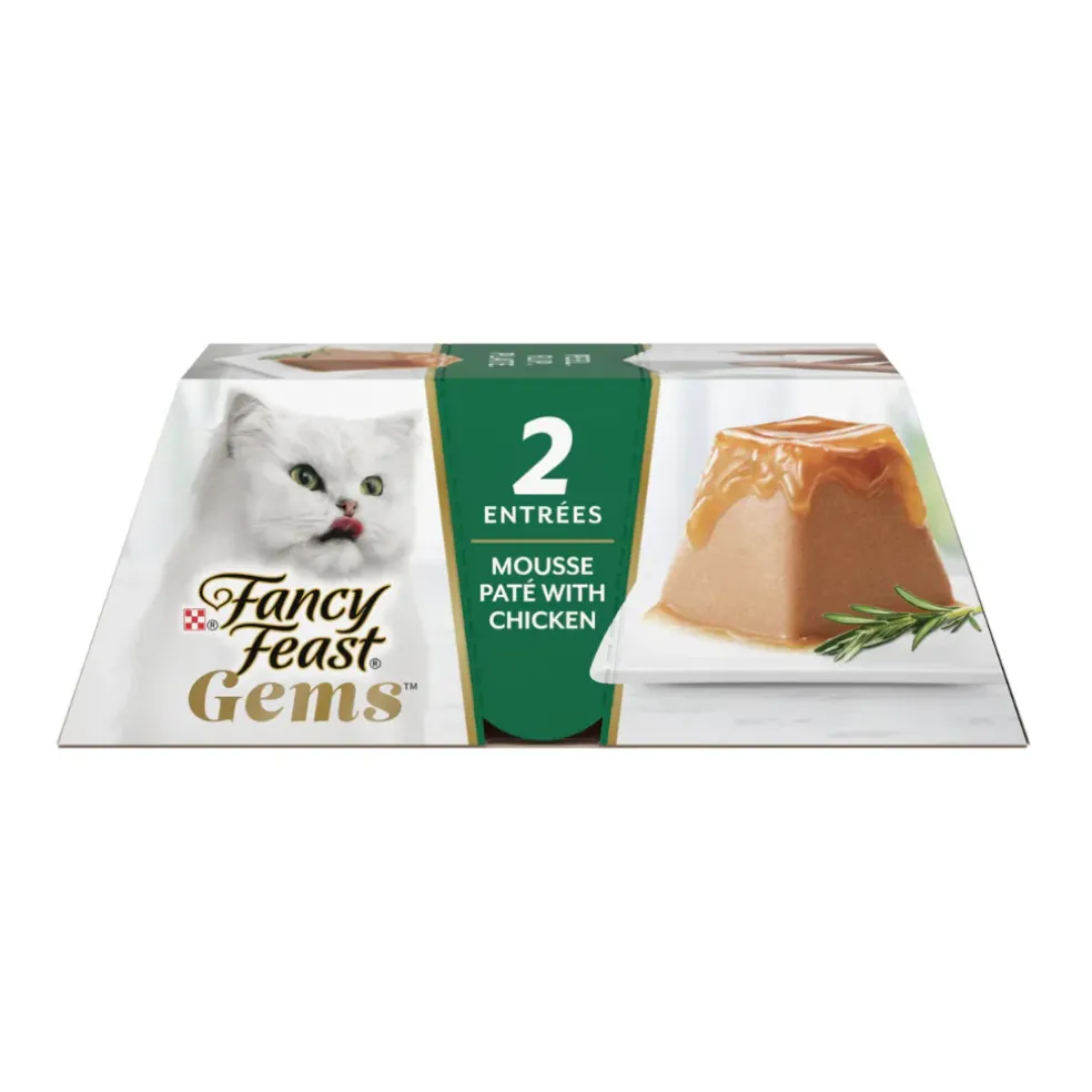 Fancy Feast Gems Mousse Pate Chicken & Gravy Halo Wet Cat Food (2 oz x 16 trays)
