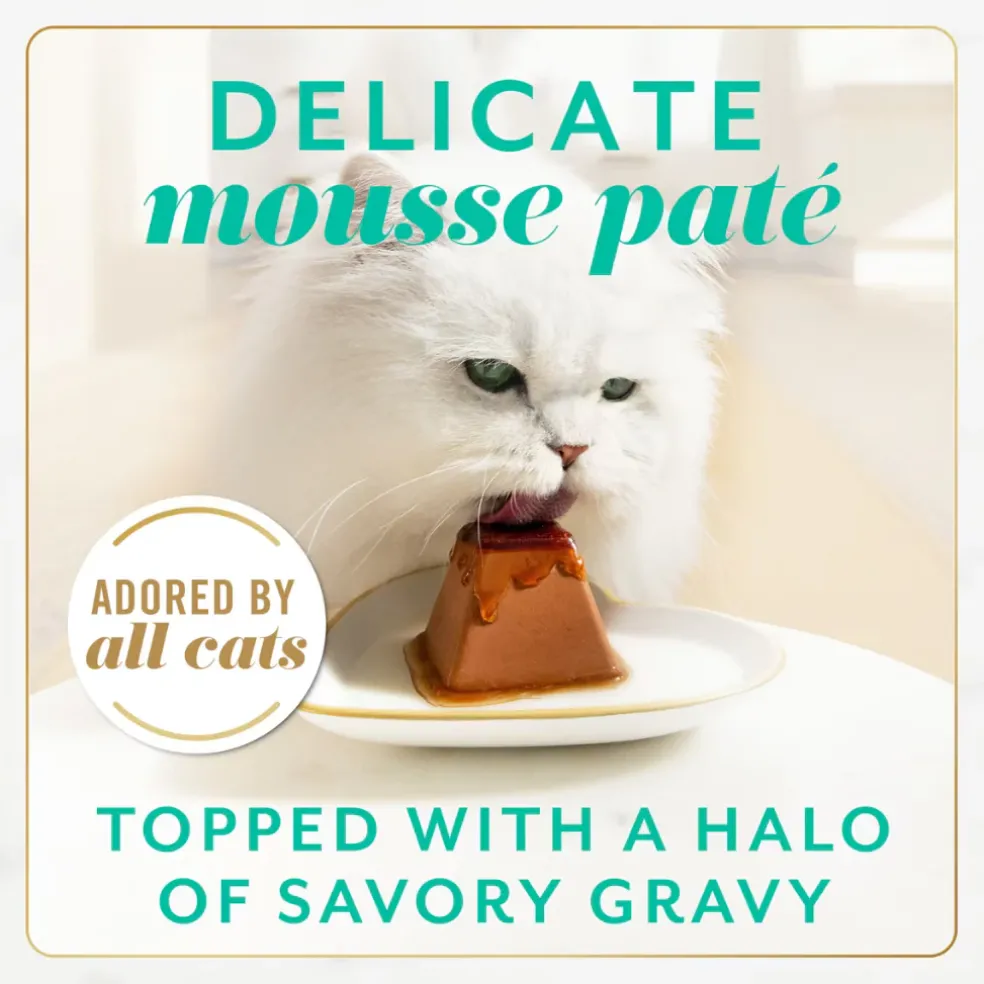 Fancy Feast Gems Mousse Pate Tuna & Gravy Halo Wet Cat Food (2 oz x 16 trays)