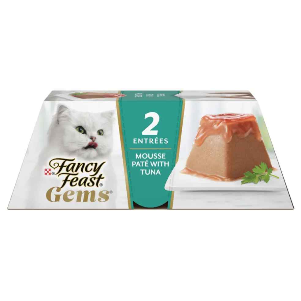 Fancy Feast Gems Mousse Pate Tuna & Gravy Halo Wet Cat Food (2 oz x 16 trays)