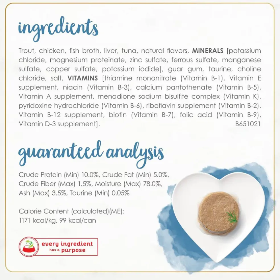 Fancy Feast Gourmet Naturals Trout & Tuna Recipe Pate Canned Cat Food, 3-oz, case of 12