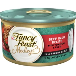 Fancy Feast Medleys Beef Ragu with Tomato & Pasta Wet Cat Food, 3-oz case of 24