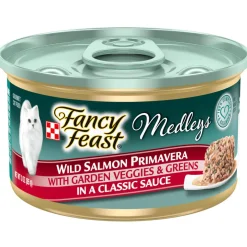 Fancy Feast Medleys Salmon Primavera in Sauce Wet Cat Food, 3-oz case of 24