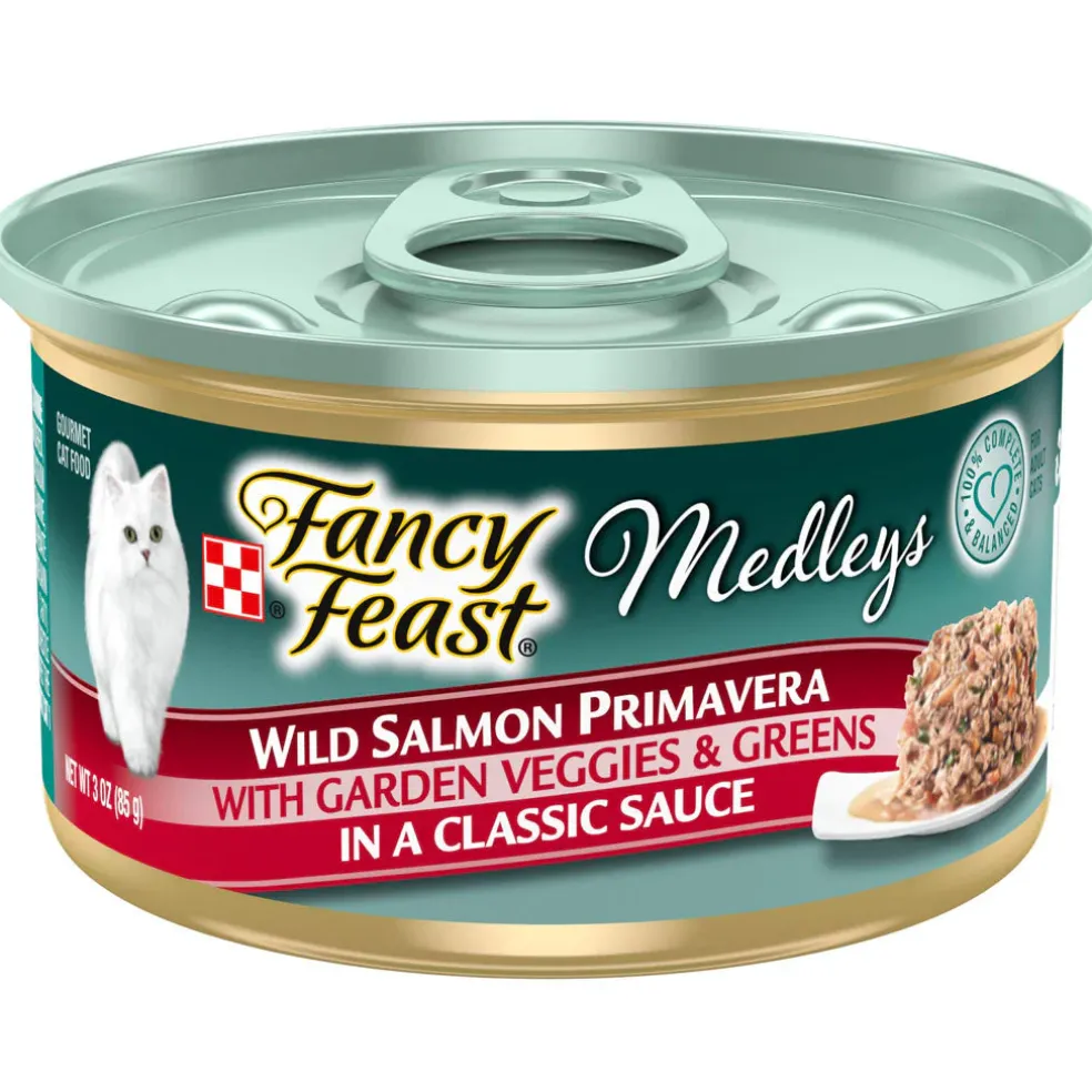 Fancy Feast Medleys Salmon Primavera in Sauce Wet Cat Food, 3-oz case of 24