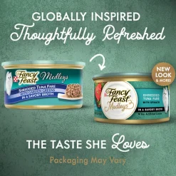 Fancy Feast Medleys Shredded Yellowfin Tuna in Broth Wet Cat food, 3-oz case of 24