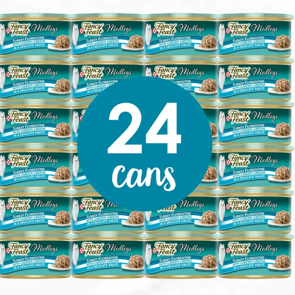 Fancy Feast Medleys Tender Turkey Tuscany in Sauce Wet Cat Food, 3-oz case of 24