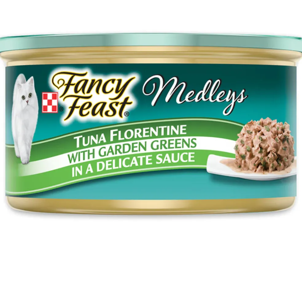 Fancy Feast Medleys Tuna Florentine in Sauce Wet Cat Food, 3-oz case of 24
