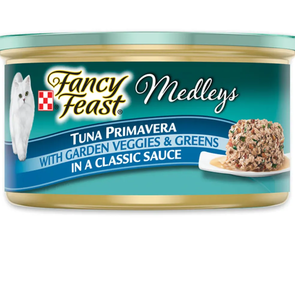 Fancy Feast Medleys Tuna Primavera in Sauce Wet Cat Food, 3-oz case of 24