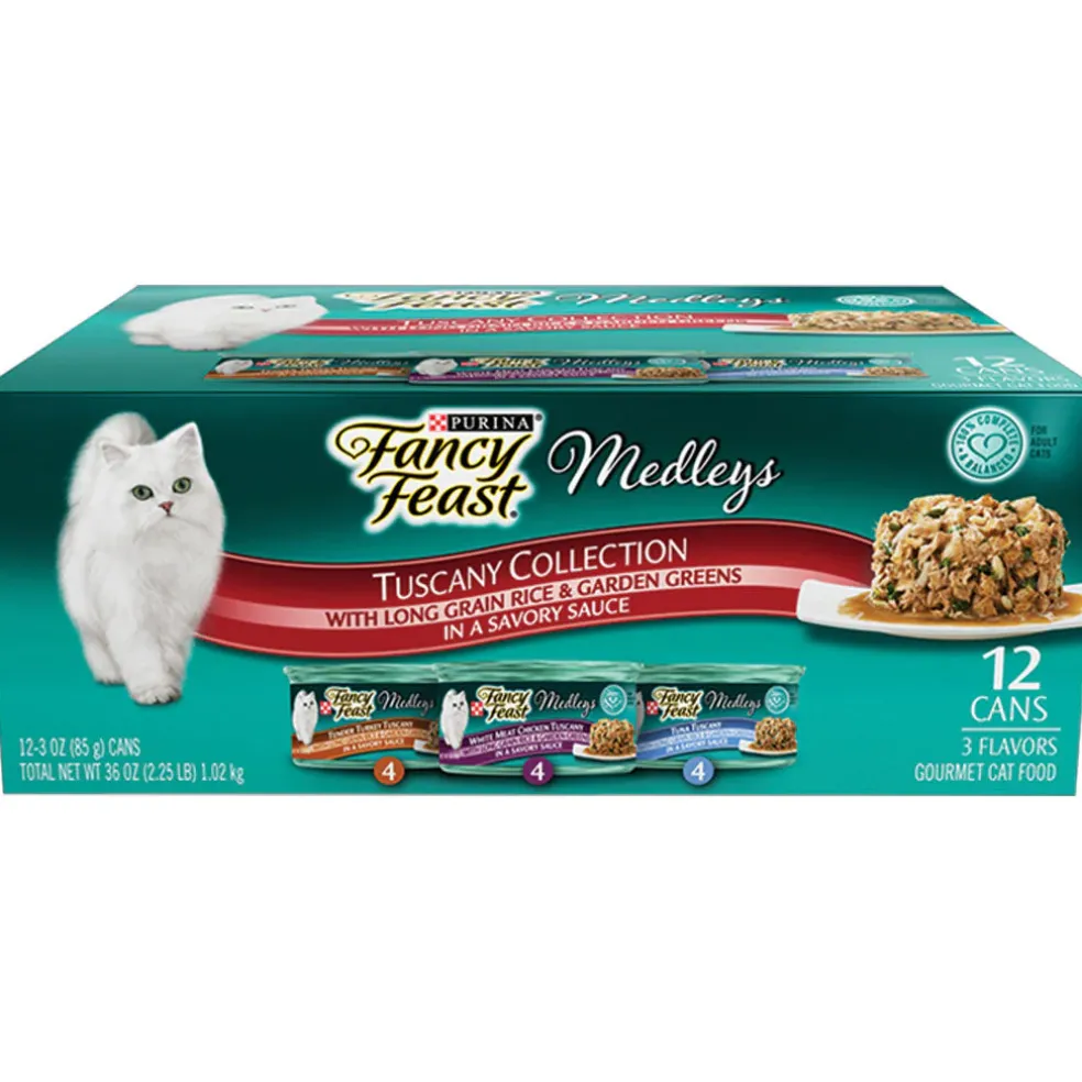 Fancy Feast Medleys Tuscany Wet Cat Food Variety Cat, 3-oz case of 24