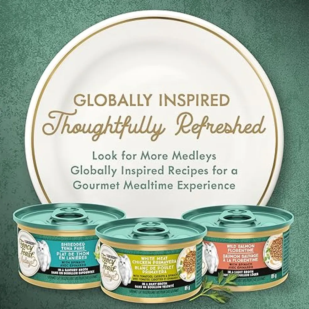 Fancy Feast Medleys White Meat Chicken Florentine in Sauce Wet Cat Food, 3-oz case of 24