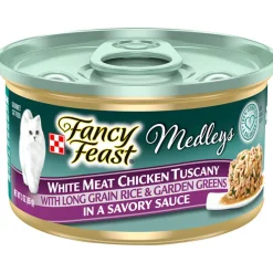 Fancy Feast Medleys White Meat Chicken Tuscany in Sauce Wet Cat Food, 3-oz case of 24