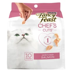 Fancy Feast Purely Natual Hand-Flaked Salmon Cat Treats (10 pouches)