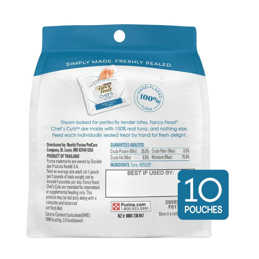 Fancy Feast Purely Natual Hand-Flaked Tuna Cat Treats (10 pouches)
