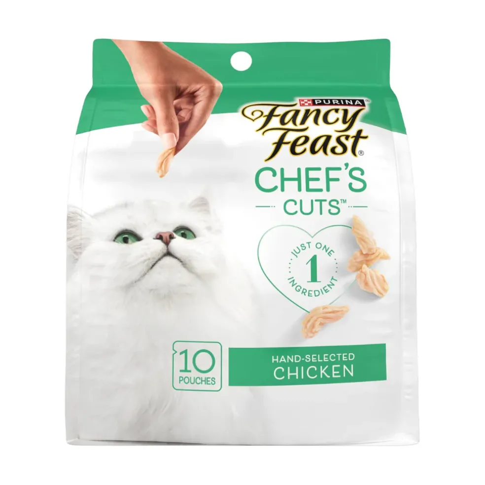 Fancy Feast Purely Natual Hand-Selected Chicken Cat Treats (10 pouches)