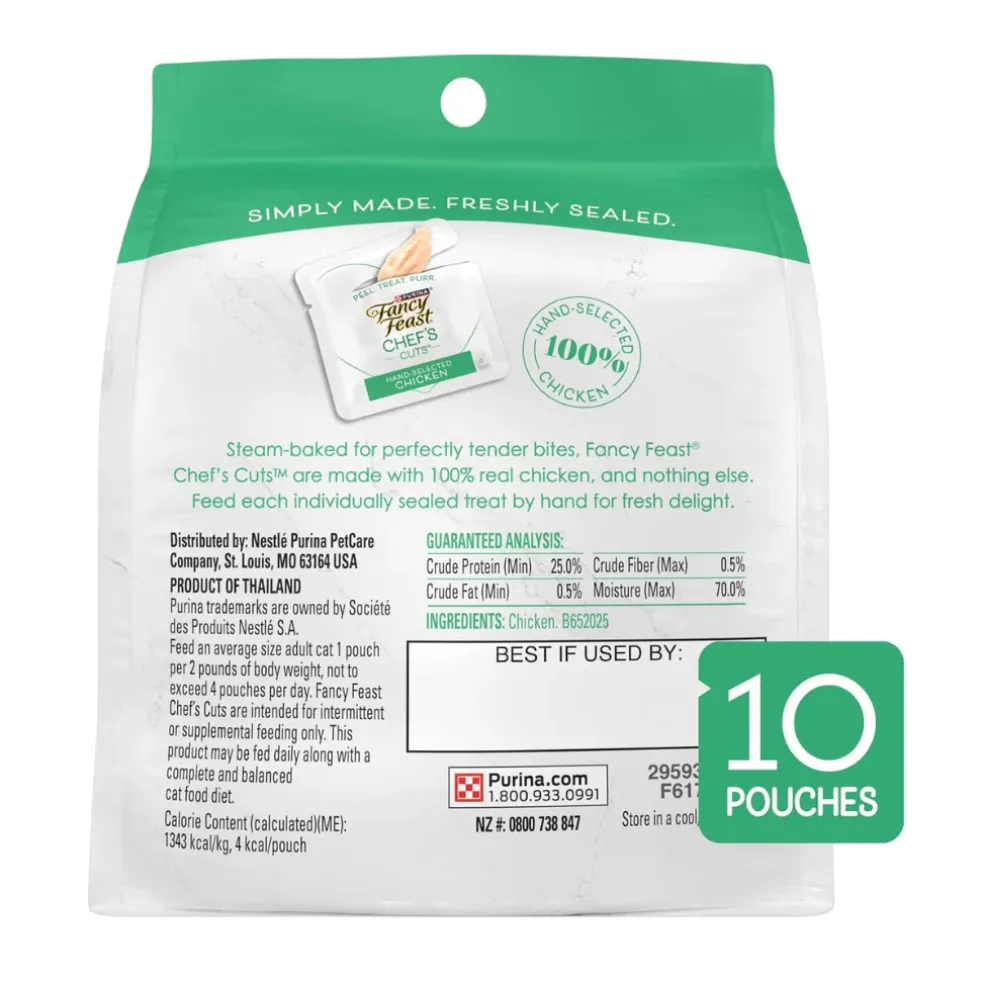 Fancy Feast Purely Natual Hand-Selected Chicken Cat Treats (10 pouches)