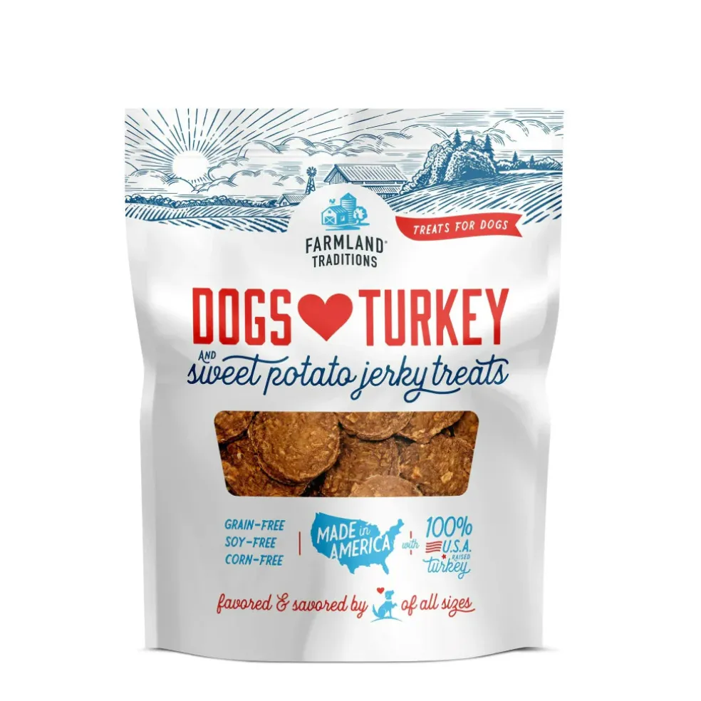 Farmland Traditions Dogs Love Turkey & Sweet Potato Grain-Free Jerky Dog Treats