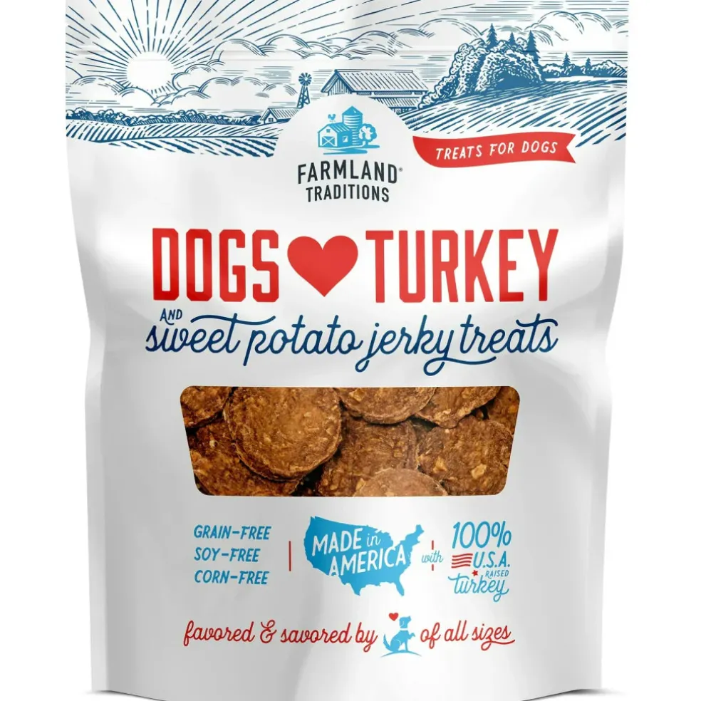 Farmland Traditions Dogs Love Turkey & Sweet Potato Grain-Free Jerky Dog Treats
