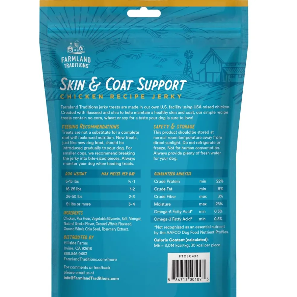 Farmland Traditions Simple Snacks Skin & Coat Support Chicken Jerky Dog Treats