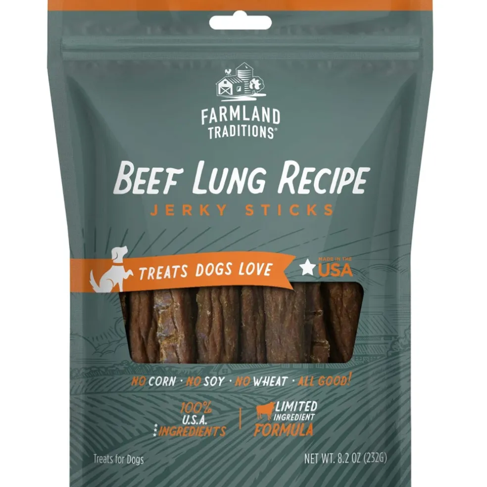 Farmland Traditions Simple Snacks Beef Lung Jerky Sticks Dog Treats (8.2 oz)