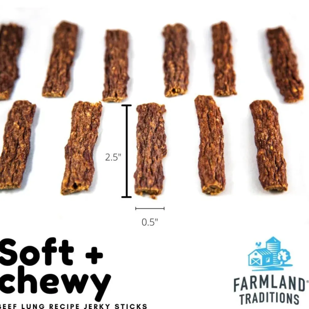 Farmland Traditions Simple Snacks Beef Lung Jerky Sticks Dog Treats (8.2 oz)