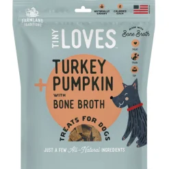 Farmland Traditions Tiny Loves Turkey & Pumpkin w/ Bone Broth Dog Treats