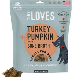 Farmland Traditions Tiny Loves Turkey & Pumpkin w/ Bone Broth Dog Treats